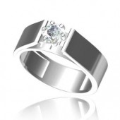 Beautifully Crafted Diamond Mens Ring in 18k  White gold with Certified Diamonds - GR0114P